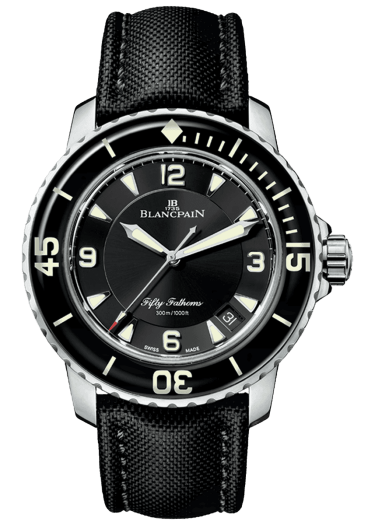 Fifty Fathoms Automatique Steel Black Canvas Men's Watch - 5015 1130 52A · Blancpain — 5015 1130 52A
