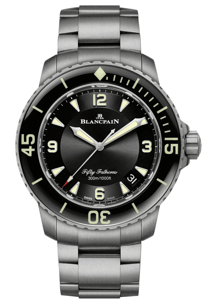Fifty Fathoms Automatique Black Dial Titanium Men's Watch - 5015 12B30 98B · Blancpain — 5015 12B30 98B