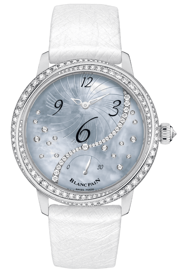 Ladybird Heure Decentree White Gold Ostrich Ladies Watch - 3650A 3554L 58B — Blancpain Ref. 3650A 3554L 58B