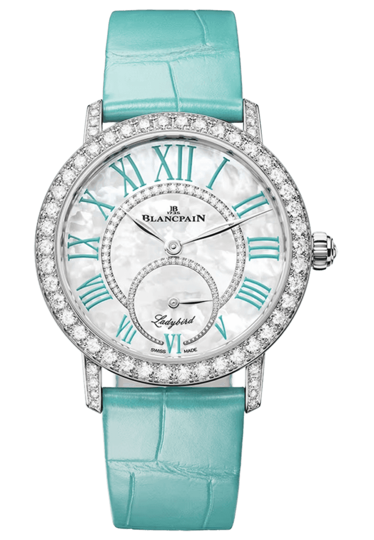 Ladybird Colors Turquoise White Gold Diamond Alligator Ladies Watch - 3661B 1954 55B · Blancpain — 3661B 1954 55B
