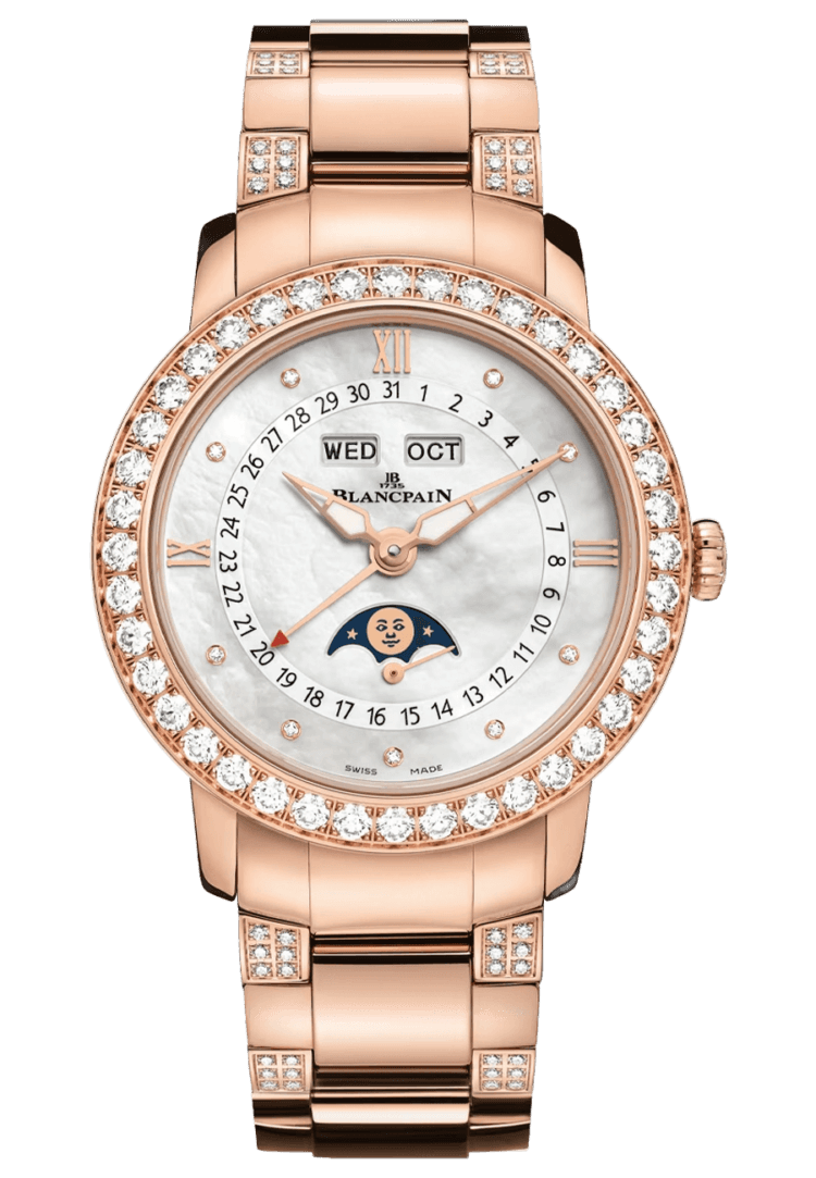 Blancpain Rose Gold Ladybird Quantieme Complet Red Gold Diamond Ladies Watch - 3663 2954 89B Watch Ref. 3663 2954 89B