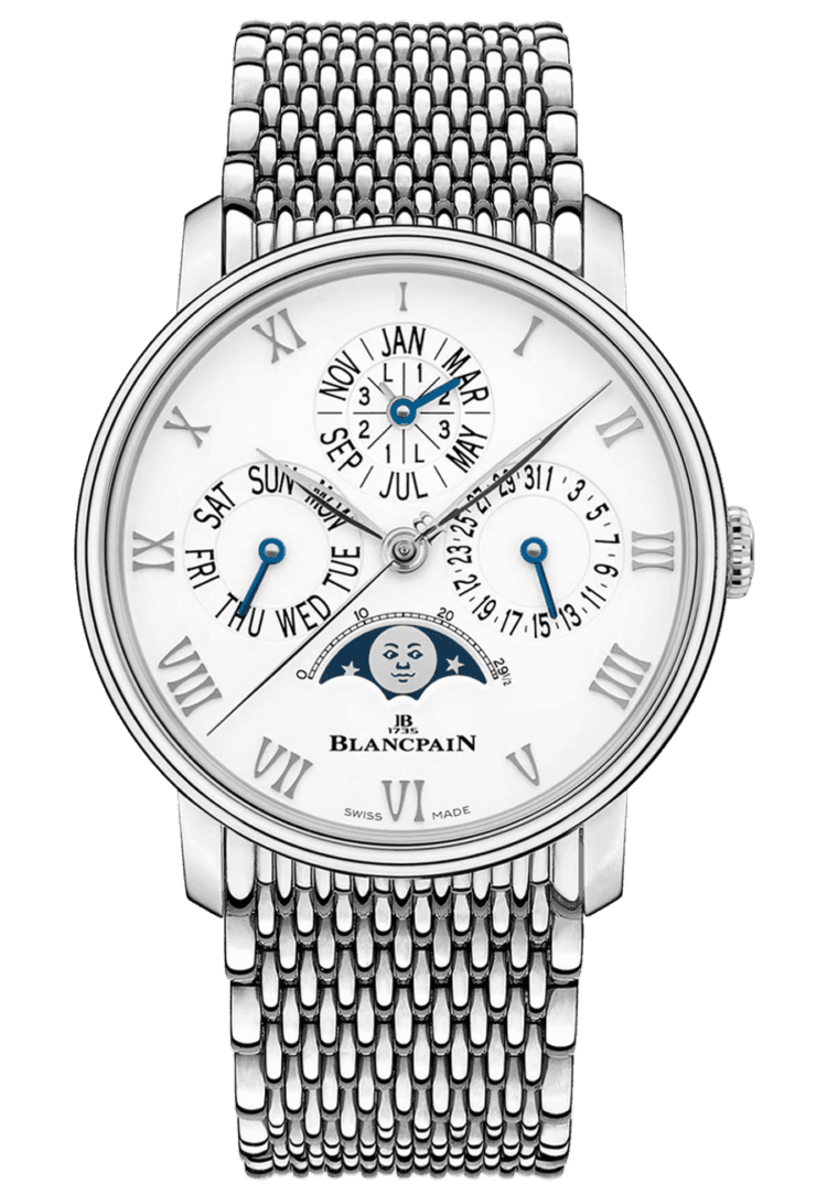 Villeret Quantieme Perpetuel Phases de Lune Steel Men's Watch - 6656 1127 MMB — Blancpain Ref. 6656 1127 MMB