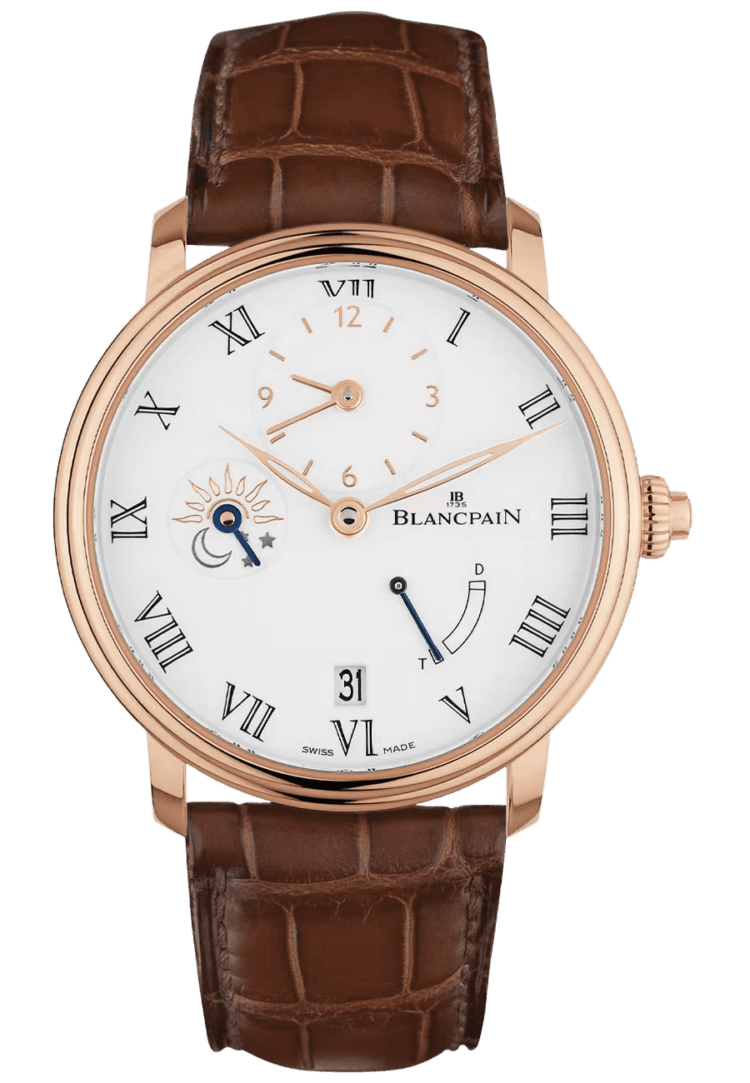 Blancpain Villeret Demi-Fuseau Horaire 8 Jours Red Gold Alligator Men's Watch - 6661 3631 55B Rose Gold Watch Ref. 6661 3631 55B