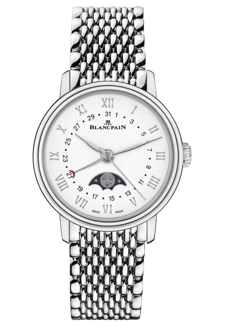 Villeret Quantieme Phases de Lune Steel Mille Mailles Ladies Watch - 6106 1127 MMB · Blancpain — 6106 1127 MMB