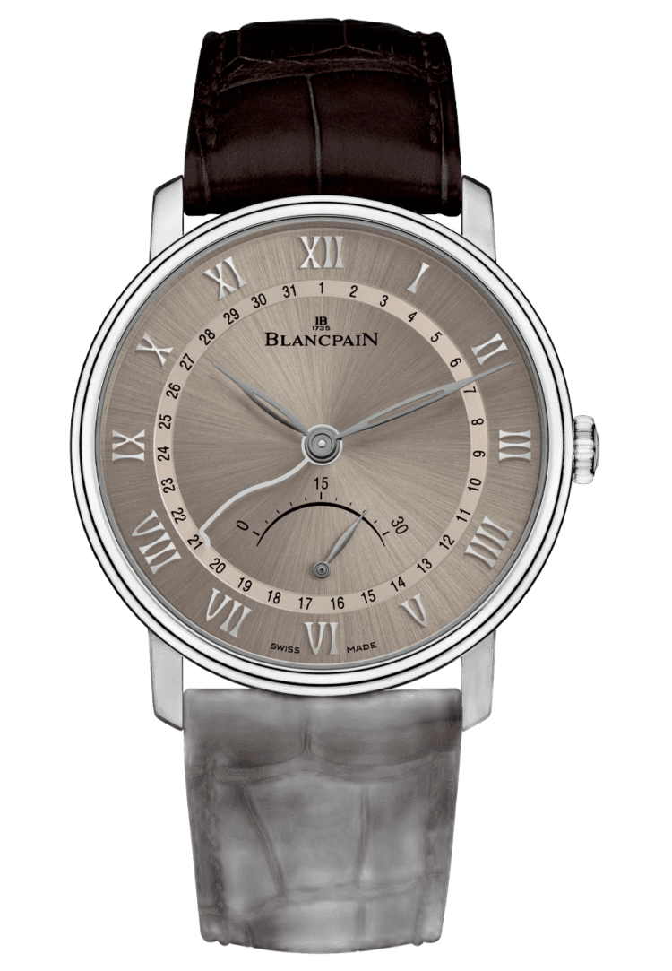 Villeret Ultraplate Date Retrograde Seconds Brown Alligator Men's Watch - 6653Q 1504 55A · Blancpain 6653Q 1504 55A