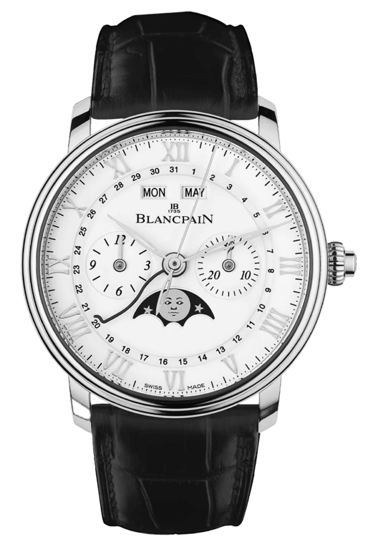 Blancpain Villeret Chronographe Monopoussoir Steel Alligator Men's Watch - 6685 1127 55B