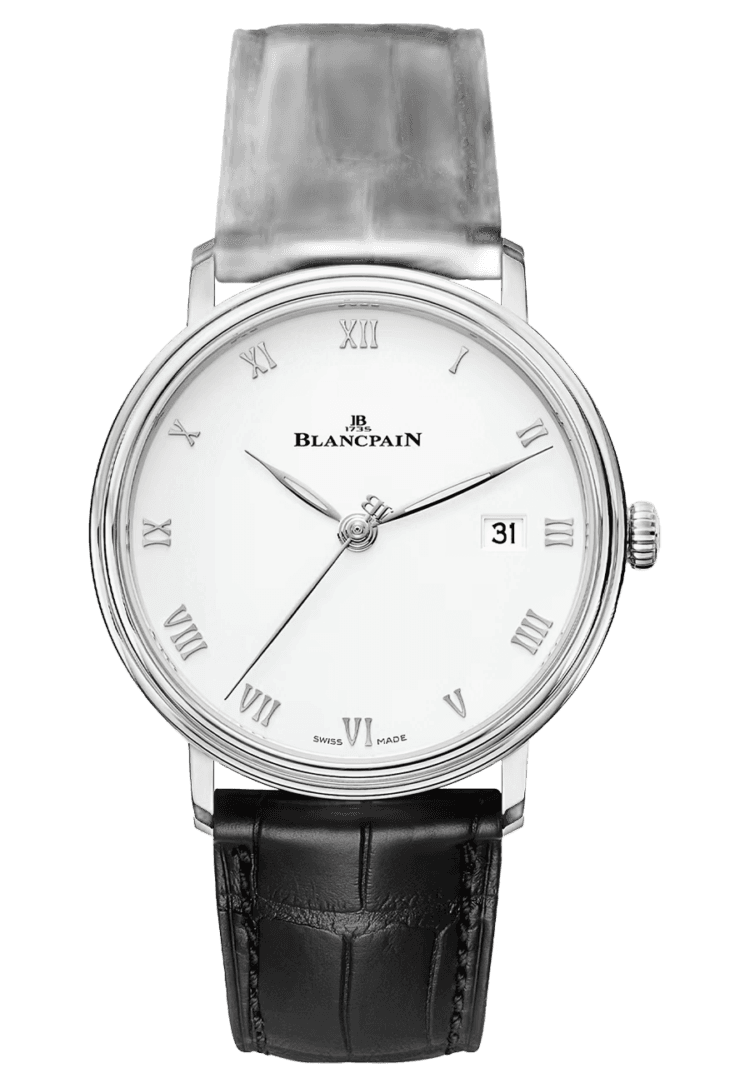 Blancpain Villeret Ultraplate Date Steel Ultra-Slim Black Alligator Men's Watch - 6224 1127 55B Watch Ref. 6224 1127 55B