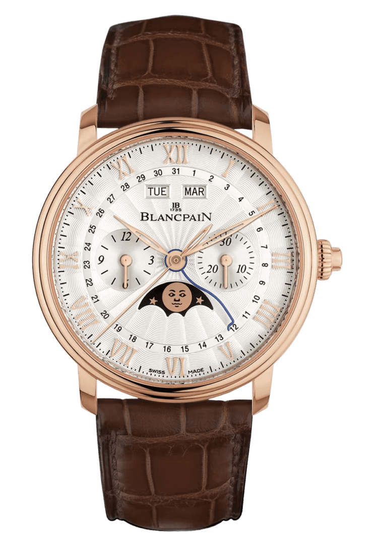 Villeret Chronographe Monopoussoir Red Gold Alligator Men's Watch - 6685 3642 55B Rose Gold Blancpain Ref. 6685 3642 55B