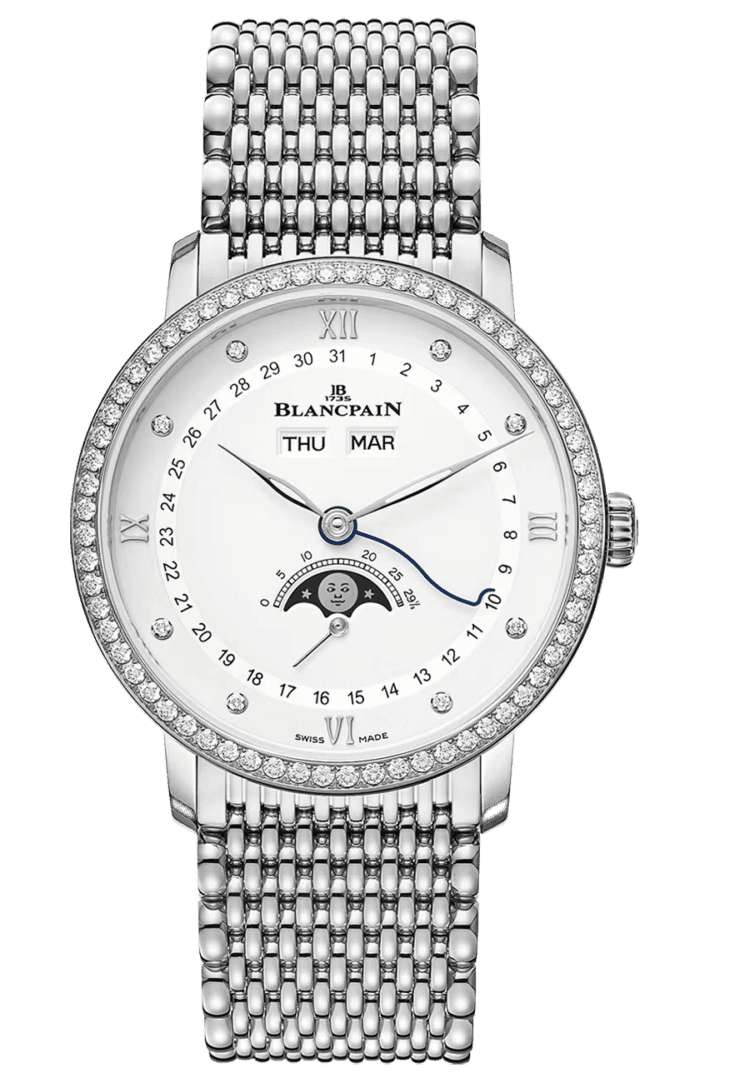 Blancpain Villeret Steel — Complete Calendar Diamond Mille Mailles | Ref. 6264 4628 MMB