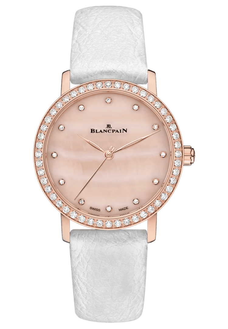 Villeret Ultraplate Pink Mother of Pearl Diamond Ladies Watch - 6102 2954C 95A Ultraplate Pink Mother of Pearl Diamond Mother-of-Pearl Dial Blancpain Ref. 6102 2954C 95A