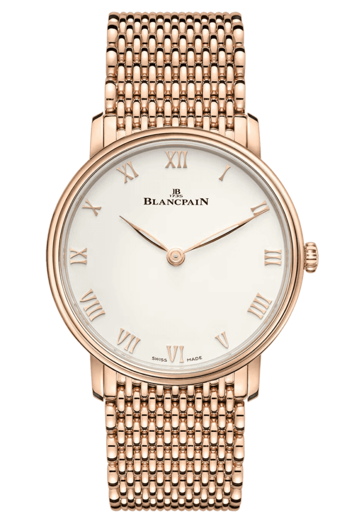 Blancpain Villeret Rose Gold — Ultra-Slim Manual Wind, Mille Mailles Bracelet | Ref. 6605 3642 MMB
