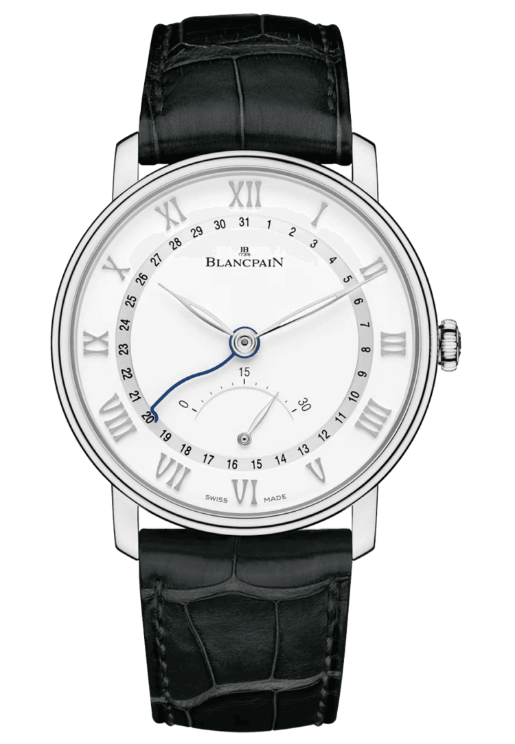 Villeret Ultraplate Date Retrograde Seconds Black Alligator Men's Watch - 6653Q 1127 55B · Blancpain — 6653Q 1127 55B