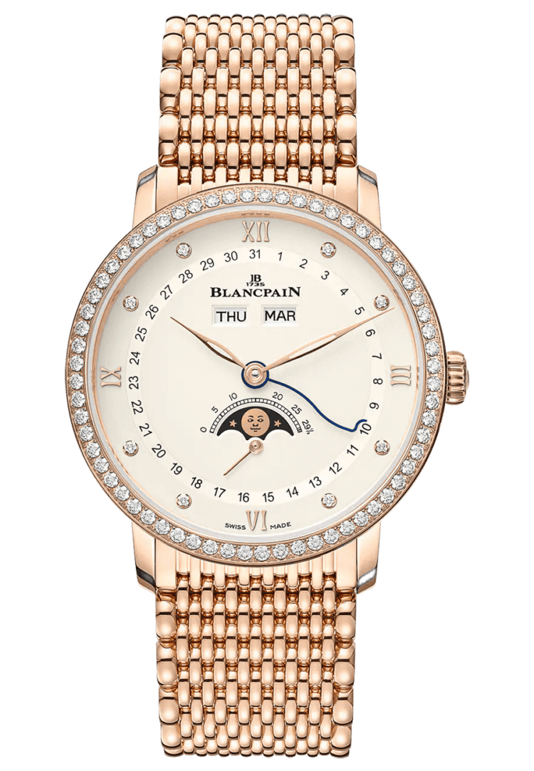 Villeret Quantieme Complet Opalin Diamond Red Gold Men's Watch - 6264 2987 MMB Rose Gold Blancpain Ref. 6264 2987 MMB
