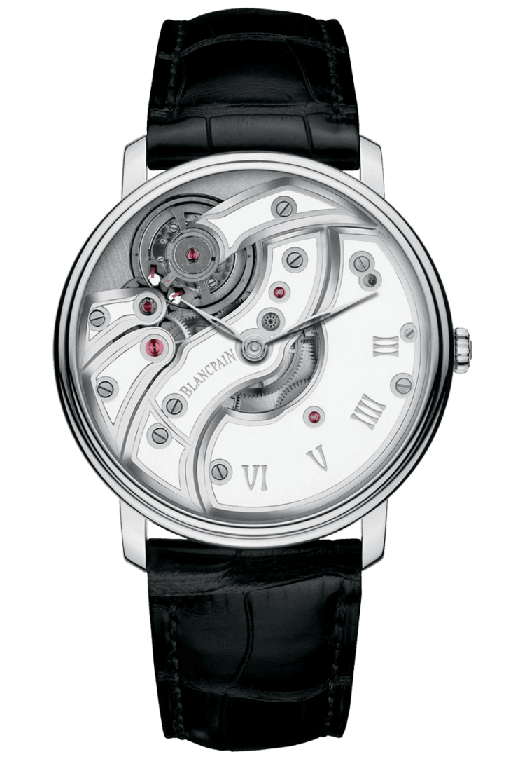 Villeret Mouvement Inverse White Ultra-Slim Men's Watch - 6616 1527 55B by Blancpain — 6616 1527 55B