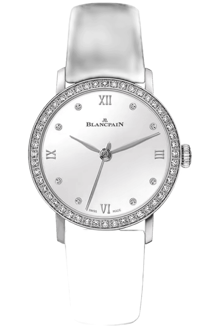 Blancpain 29.2mm Steel Villeret Ultraplate 29mm Fabric & Alligator Multi-Strap Diamond Ladies Watch - 6104 4628 95A Watch