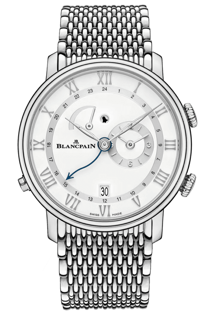 Blancpain Villeret Reveil GMT Steel Mille Mailles Men's Watch - 6640 1127 MMB