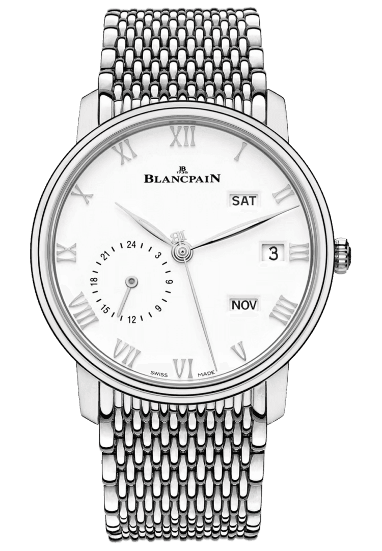 Blancpain Villeret Quantieme Annuel GMT Steel Mille Mailles Men's Watch - 6670 1127 MMB