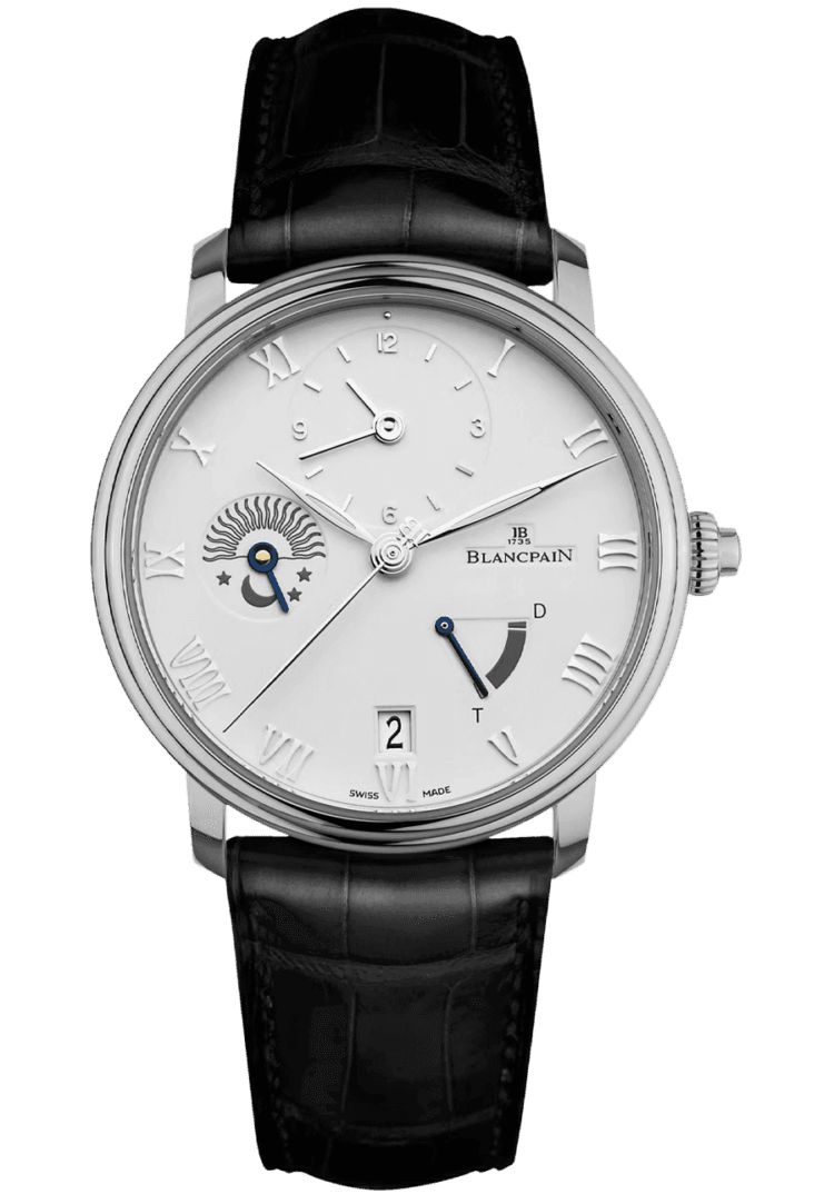 Blancpain Villeret Demi-Fuseau Horaire Steel Black Alligator Men's Watch - 6660 1127 55B Watch Ref. 6660 1127 55B