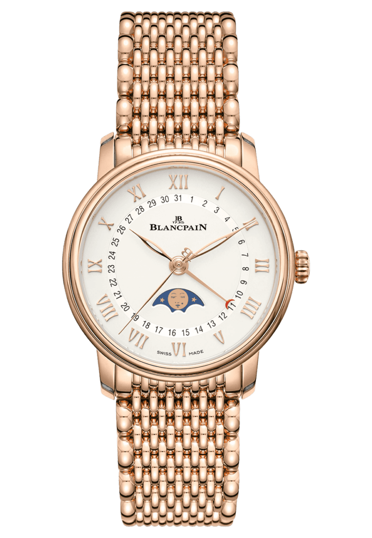 Blancpain Villeret Quantieme Phases de Lune Red Gold Ladies Watch - 6126 3642 MMB Rose Gold (6126 3642 MMB