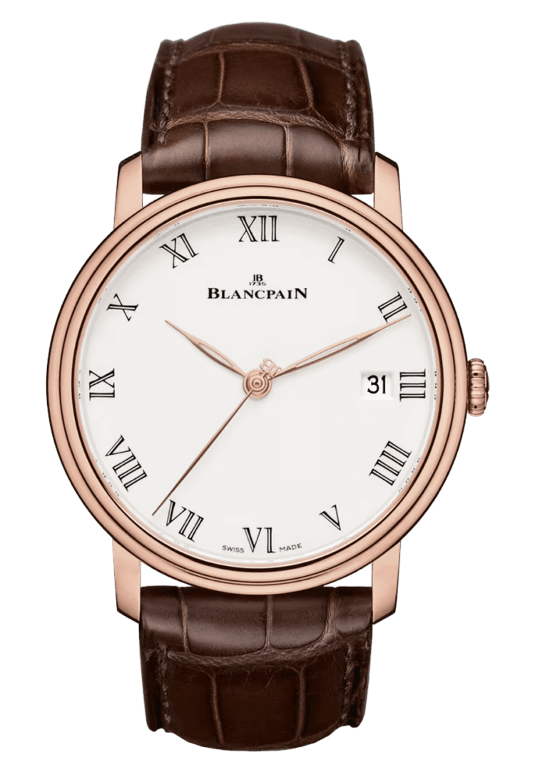 Villeret 8 Jours Opaline Red Gold Alligator Men's Watch - 6630 3631 55B · Blancpain Rose Gold — 6630 3631 55B
