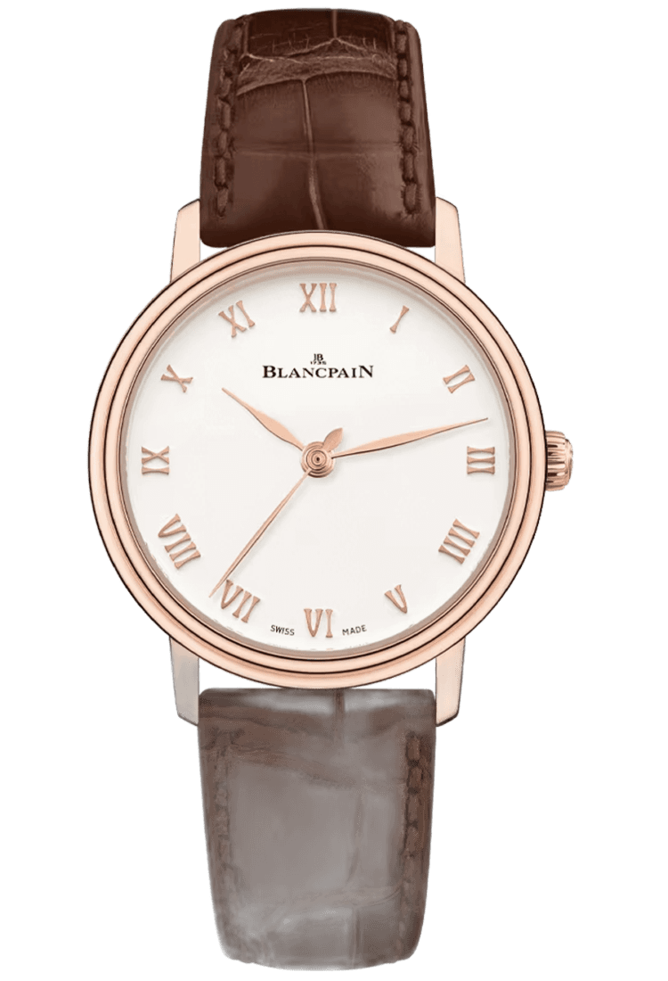 Blancpain Villeret Ultraplate 29mm Red Gold Brown Alligator Ladies Watch - 6104 3642 55A