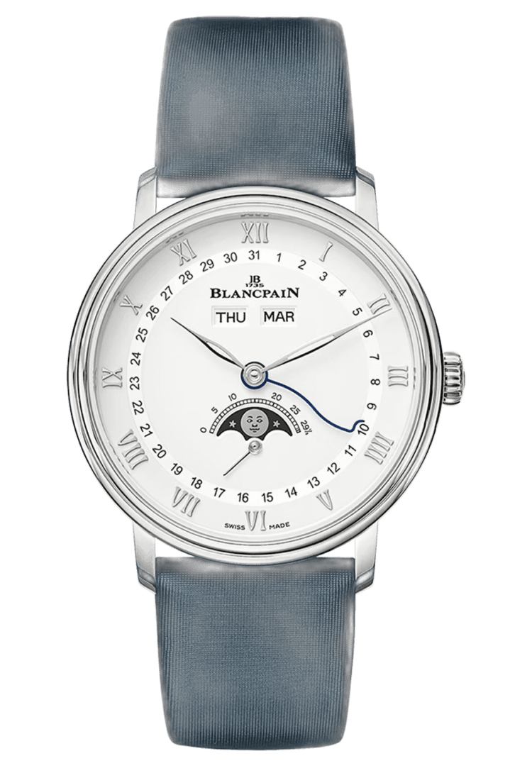 Blancpain Villeret Quantieme Complet Steel Blue Satin Ladies Watch - 6264 1127 95A Watch Ref. 6264 1127 95A