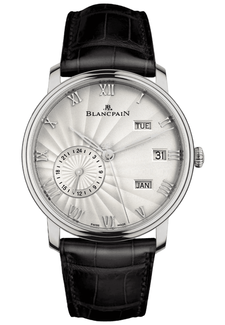 Blancpain Villeret Quantieme Annuel GMT White Gold Black Alligator Men's Watch - 6670 1542 55B