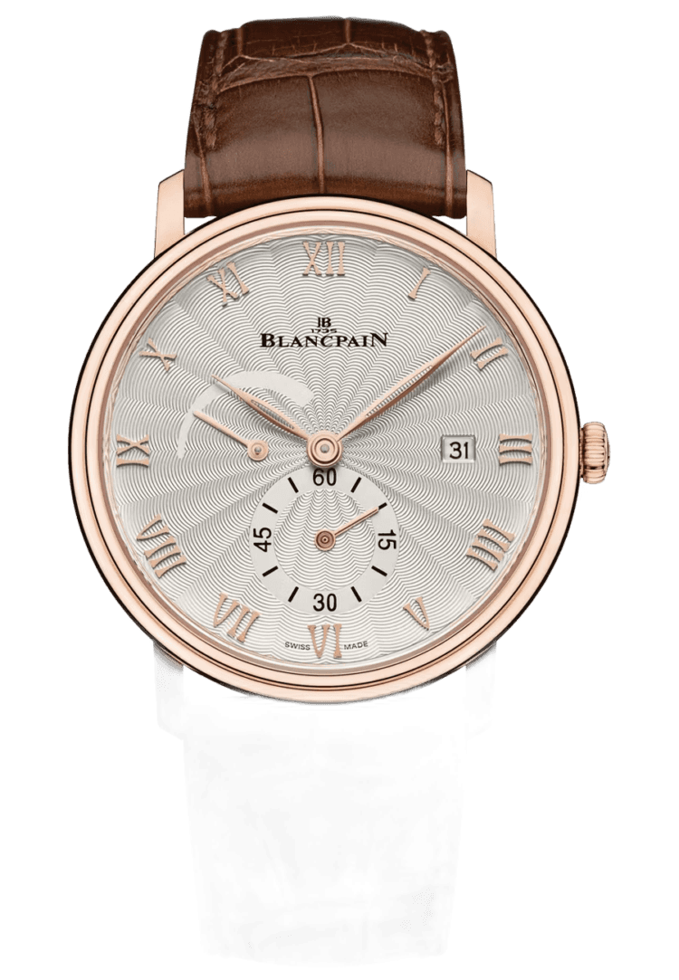 Villeret Ultraplate Power Reserve Ultra-Slim Red Gold Alligator Men's Watch - 6606A 3642 55A Rose Gold by Blancpain — 6606A 3642 55A