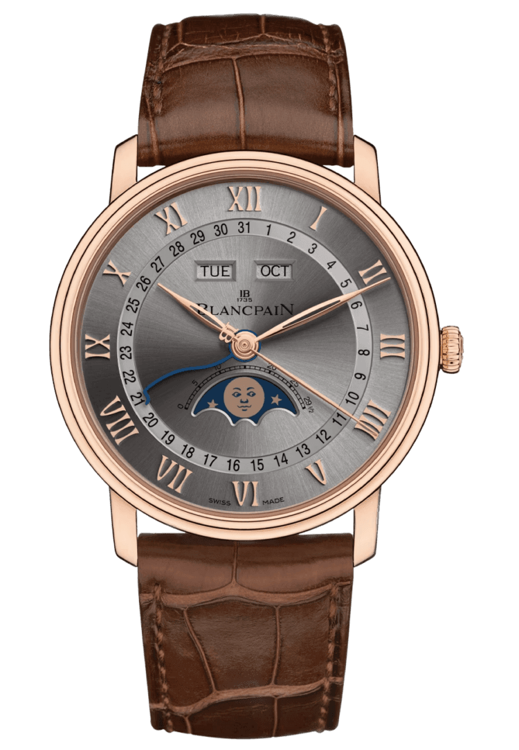 Blancpain Villeret Rose Gold — Grey Complete Calendar with Moon Phase | Ref. 6654 3613 55B