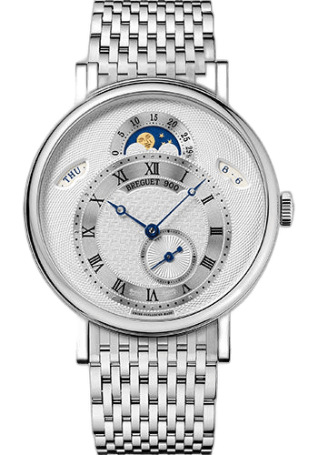 Breguet Classique White Gold — Silvered Guilloché Moon Phase | Ref. 7337BB/1E/BV0
