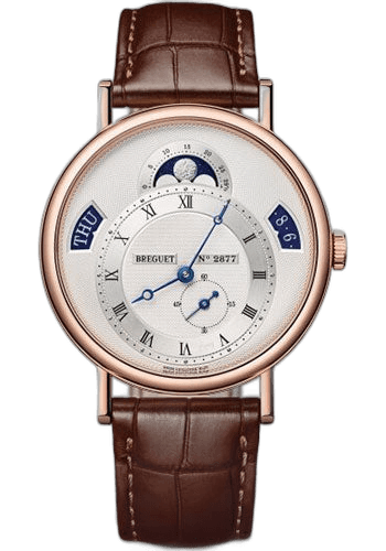 Breguet Classique Calendrier 7337 - Rose Gold Case - Gold Dial - Brown Leather Strap - 7337BR/12/9VU Champagne Gold Dial Ref. 7337BR/12/9VU