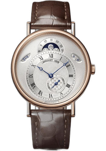 Breguet Classique Rose Gold — Silver Guilloché Moon-Phase Dial | Ref. 7337BR/15/9VU