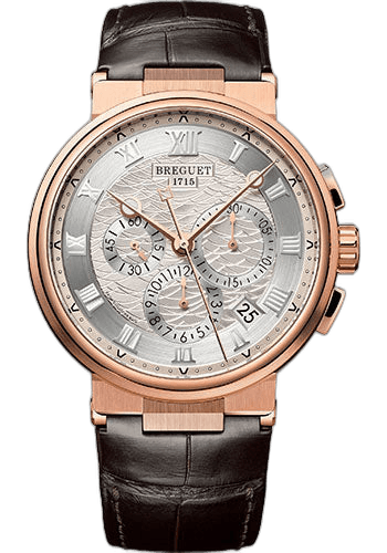 Breguet Marine Chronographe Rose Gold — Silvered Dial Sport Chronograph | Ref. 5527BR/12/9WV