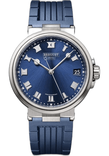 Breguet Marine 5517 - Titanium Case - Blue Dial - Blue Rubber Strap - 5517TI/Y1/5ZU
