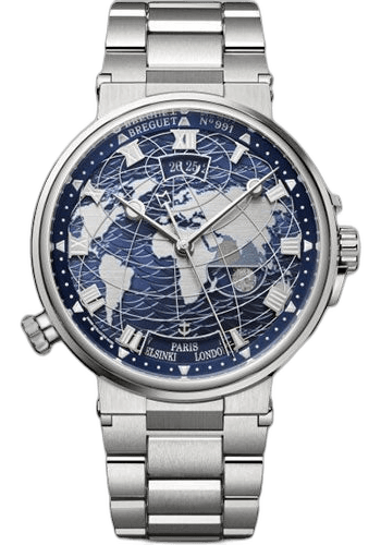 Breguet Marine Hora Mundi White Gold — World-Map Blue Dial | Ref. 5557BB/YS/BW0