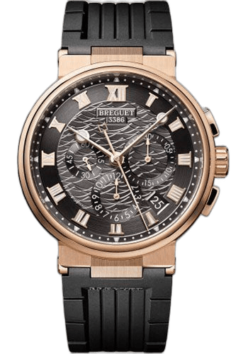 Marine Chronographe 5527 - Rose Gold Case - Black Dial - Black Rubber Strap - 5527BR/G3/5WV · Breguet — 5527BR/G3/5WV