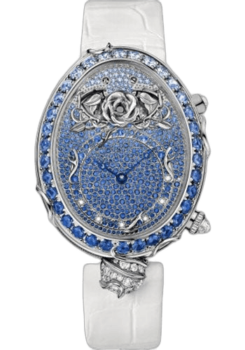 Breguet Reine de Naples White Gold — Diamond & Sapphire Pavé Dial | Ref. 8973BB/6S/8H4/SD0D3L