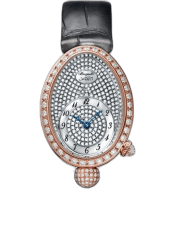 Reine de Naples 8928 - Rose Gold Case - Diamond Paved Dial - Black Leather Strap - 8928BR/8D/944/DD0D3L — Breguet Ref. 8928BR/8D/944/DD0D3L