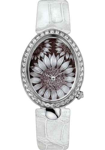 Breguet Reine de Naples 8958 - White Gold Case - Cameo Carved Out Seashell Dial - White Leather Strap - 8958BB/51/974/D00D3L (8958BB/51/974/D00D3L