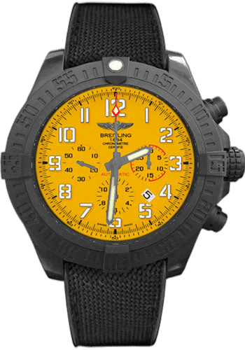 Breitling Avenger Hurricane Watch - 50mm Breitlight Case - Cobra Yellow Dial - Anthracite Black Military Rubber Strap - XB0170E4/I533-military-rubber-anthracite-black-folding Breitlight Yellow Dial Watch
