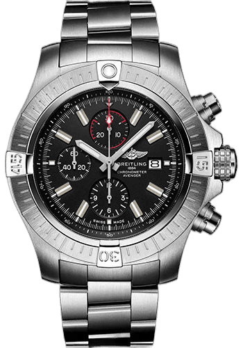 Breitling 48mm Avenger Super Avenger Chronograph 48 Watch - Stainless Steel - Black Dial - Metal Bracelet - A13375101B1A1 — Ref. A13375101B1A1