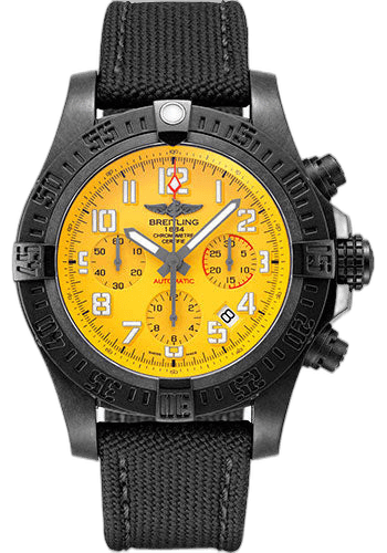 Breitling 45mm B01 Breitlight Yellow Dial Avenger Hurricane 12h 45 Watch - Breitlight - Cobra Yellow Dial - Anthracite Military Strap - Tang Buckle - XB0180E41I1W1 Watch Ref. XB0180E41I1W1