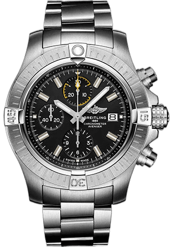 Avenger Chronograph 45 Watch - Stainless Steel - Black Dial - Metal Bracelet - A13317101B1A1 45mm — Breitling Ref. A13317101B1A1
