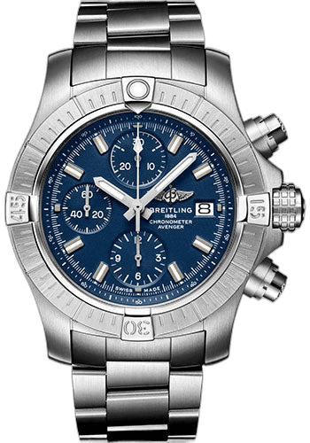 Breitling Avenger Chronograph 43 Watch - Stainless Steel - Blue Dial - Metal Bracelet - A13385101C1A1 43mm Watch Ref. A13385101C1A1