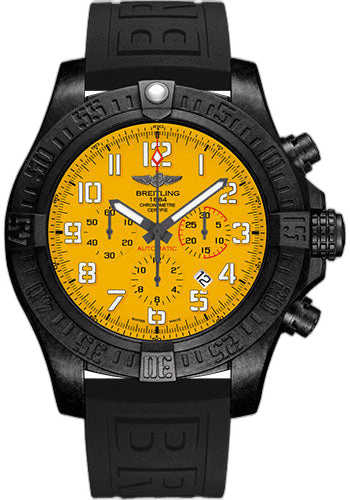 Breitling Avenger Hurricane 12h Watch - Breitlight - Cobra Yellow Dial - Black Diver Pro III Strap - Tang Buckle - XB0170E41I1S2 50mm B01 Breitlight Yellow Dial