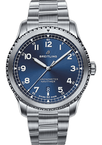 Breitling 41mm Aviator 8 Automatic 41 Watch - Steel Case - Blue Dial - Steel and Satin Professional III Bracelet - A17314101C1A1 Watch Ref. A17314101C1A1