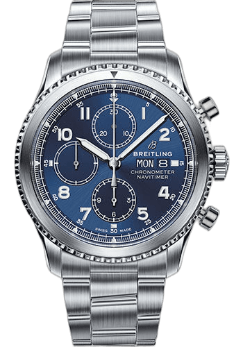Aviator 8 Chronograph 43 Watch - Steel Case - Blue Dial - Steel Professional III Bracelet - A13314101C1A1 43mm Breitling Ref. A13314101C1A1