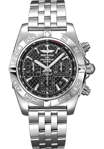 Chronomat 44 Watch - Steel polished - Carbon Dial - Steel Bracelet - AB0110121B2A1 · Breitling 44mm — AB0110121B2A1