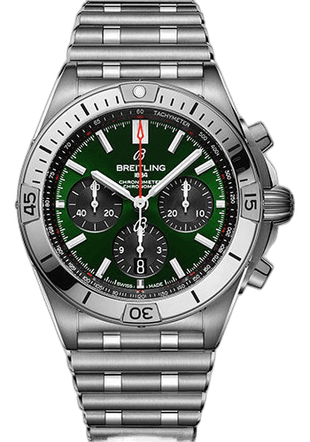 Chronomat B01 42 Bentley Watch - Stainless Steel - Green Dial - Metal Bracelet - AB01343A1L1A1 · Breitling 42mm — AB01343A1L1A1