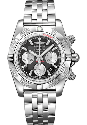 Chronomat 44 Watch - Steel polished - Onyx Black Dial - Steel Bracelet - AB0110121B1A1 · Breitling 44mm — AB0110121B1A1